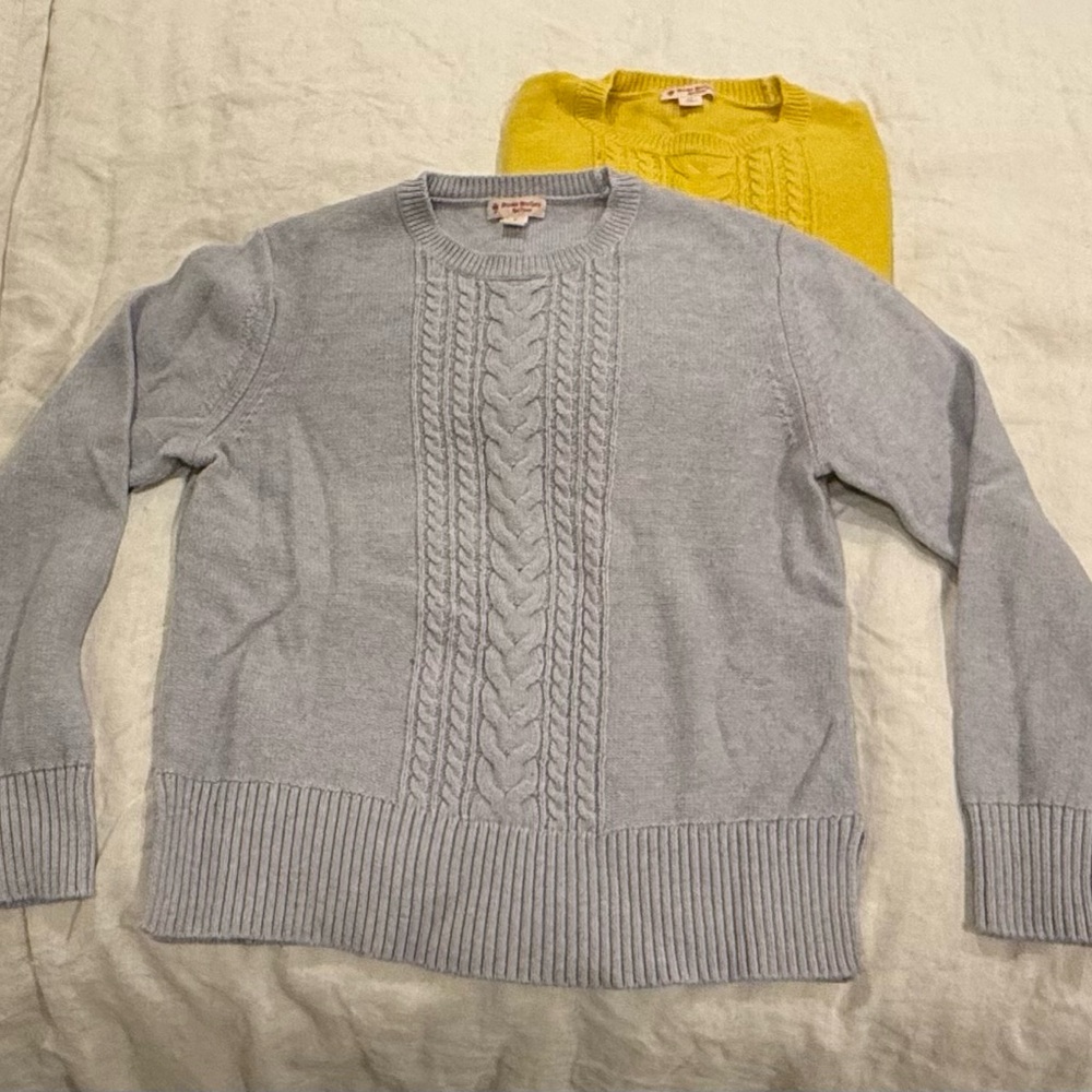 2-pack! Brooks Brothers Gray and Yellow Cable Knit Sweaters